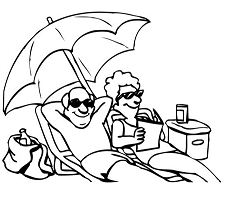 A Day At The Beach Coloring Pages