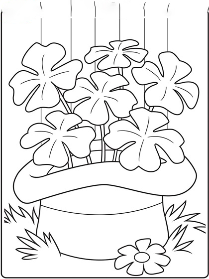 A full hat of shamrocks Coloring Page
