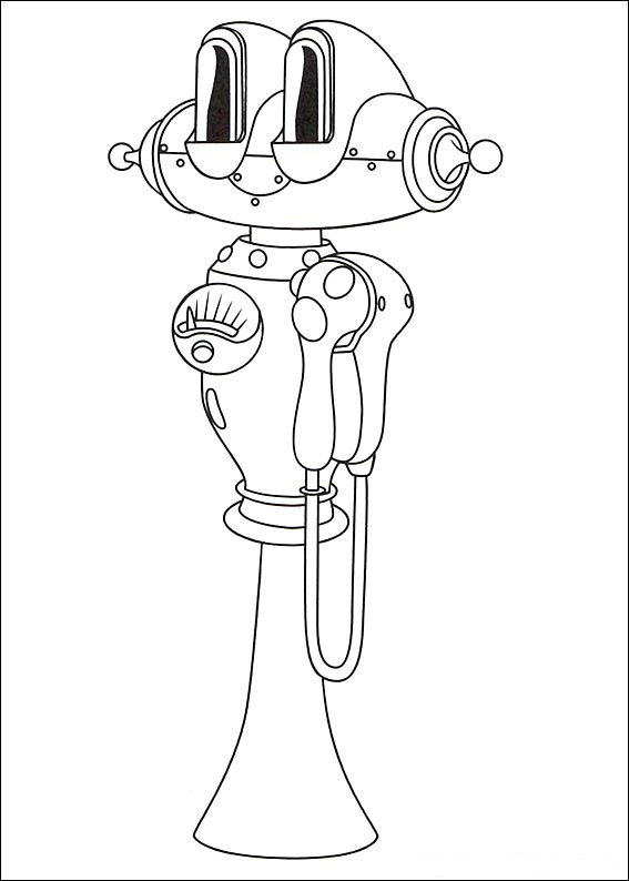Een benzinepomprobot is een van de vrienden van Astro Coloring Page