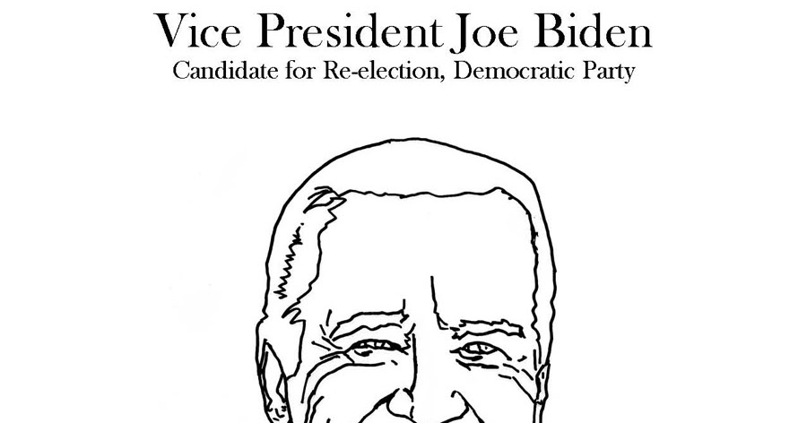 A Half Of Joe Biden Face Coloring Page