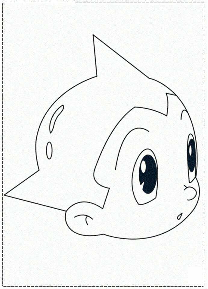 A head of Atom Astro Boy Coloring Pages
