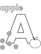 A Is For Apple Kleurplaat