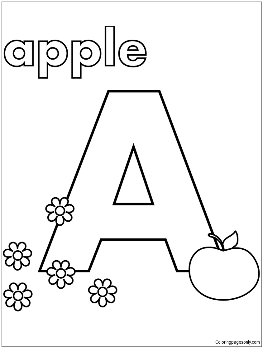 Download A Is For Apple Coloring Pages - Alphabet Coloring Pages - Coloring Pages For Kids And Adults