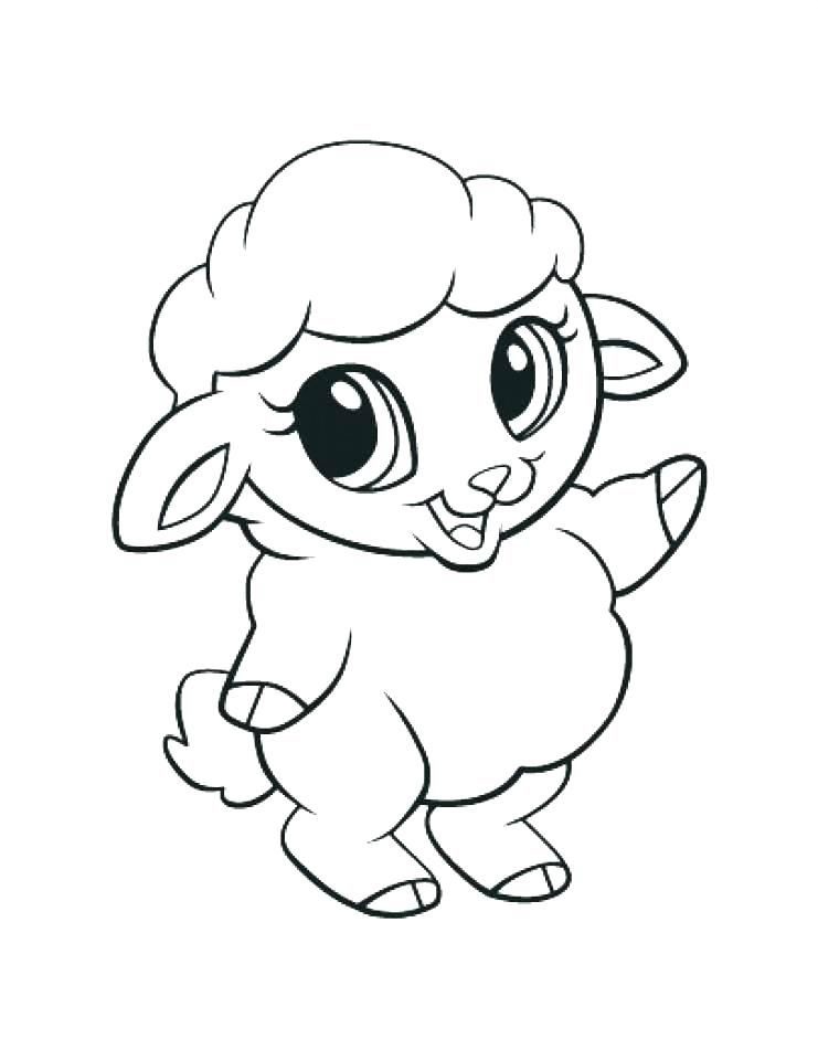 Un agneau à colorier