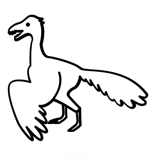 Um pequeno dinossauro Archaeopteryx para colorir