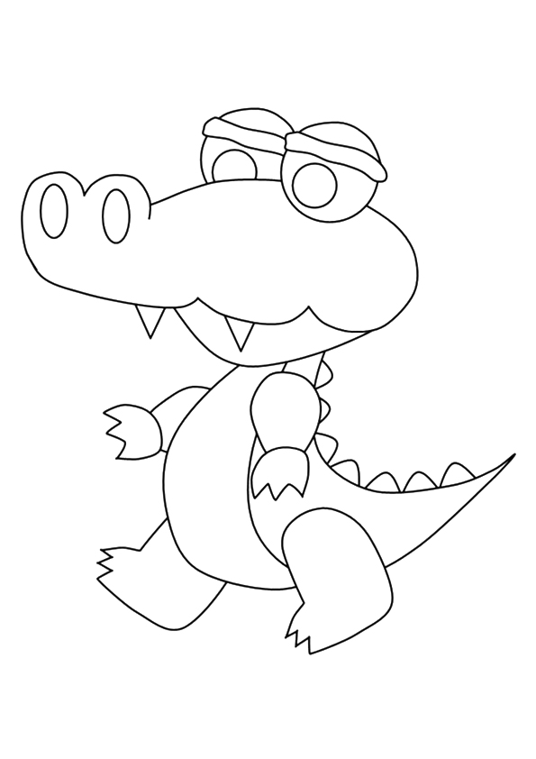 A Lovely Crocodile Coloring Page