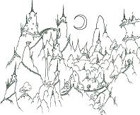 A Monkey Village In The Mountains Coloring Page