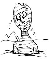 A Mummy In Sands Of Egypt Coloring Pages