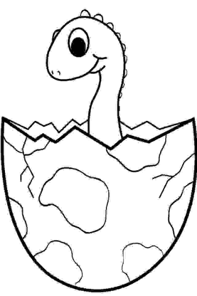 A new baby Dinosaur in the eggshell Coloring Pages