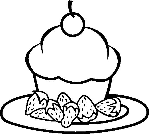 A Peace Of Strowberry Cake Yummy Coloring Pages