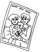 A Portrait Of Family Celebrating New Year Coloring Pages