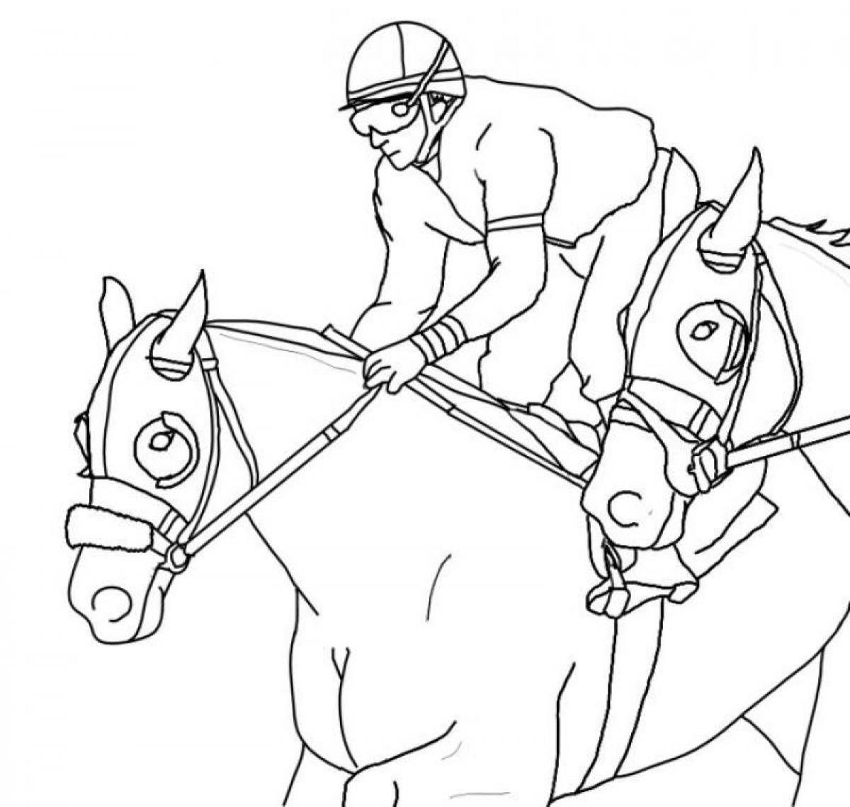 A Rider and a Barbie Horse Coloring Page