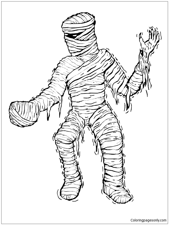 cute halloween mummy coloring pages