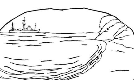 A sea shore Coloring Pages