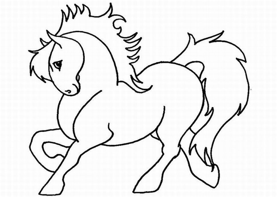 A Shy Barbie Horse Coloring Page