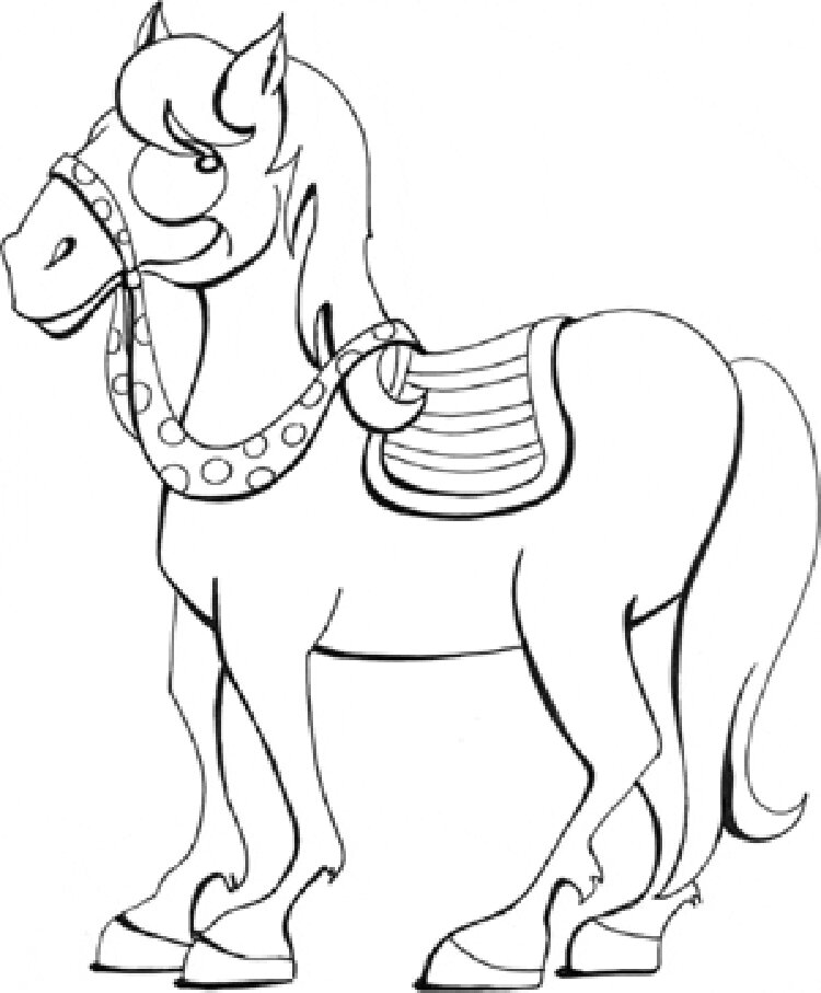A Sly Barbie Horse Coloring Page