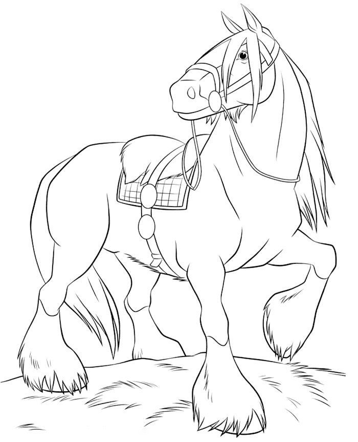 A Strong Barbie Horse Coloring Pages