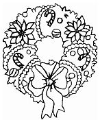 A Sweet Christmas Wreath Ornament on Christmas Coloring Pages