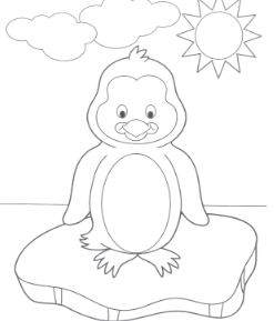 A Very Cute Baby Penguin In Winter Coloring Pages