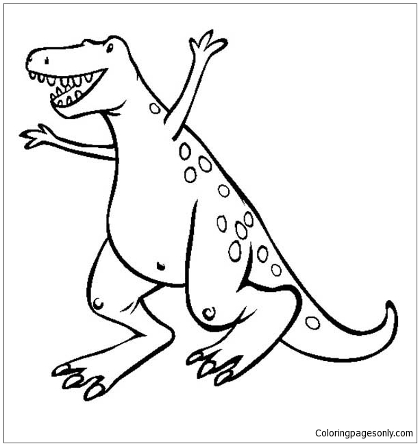 A Very Happy T Rex Coloring Page
