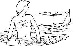 A Woman In The Sea Coloring Pages