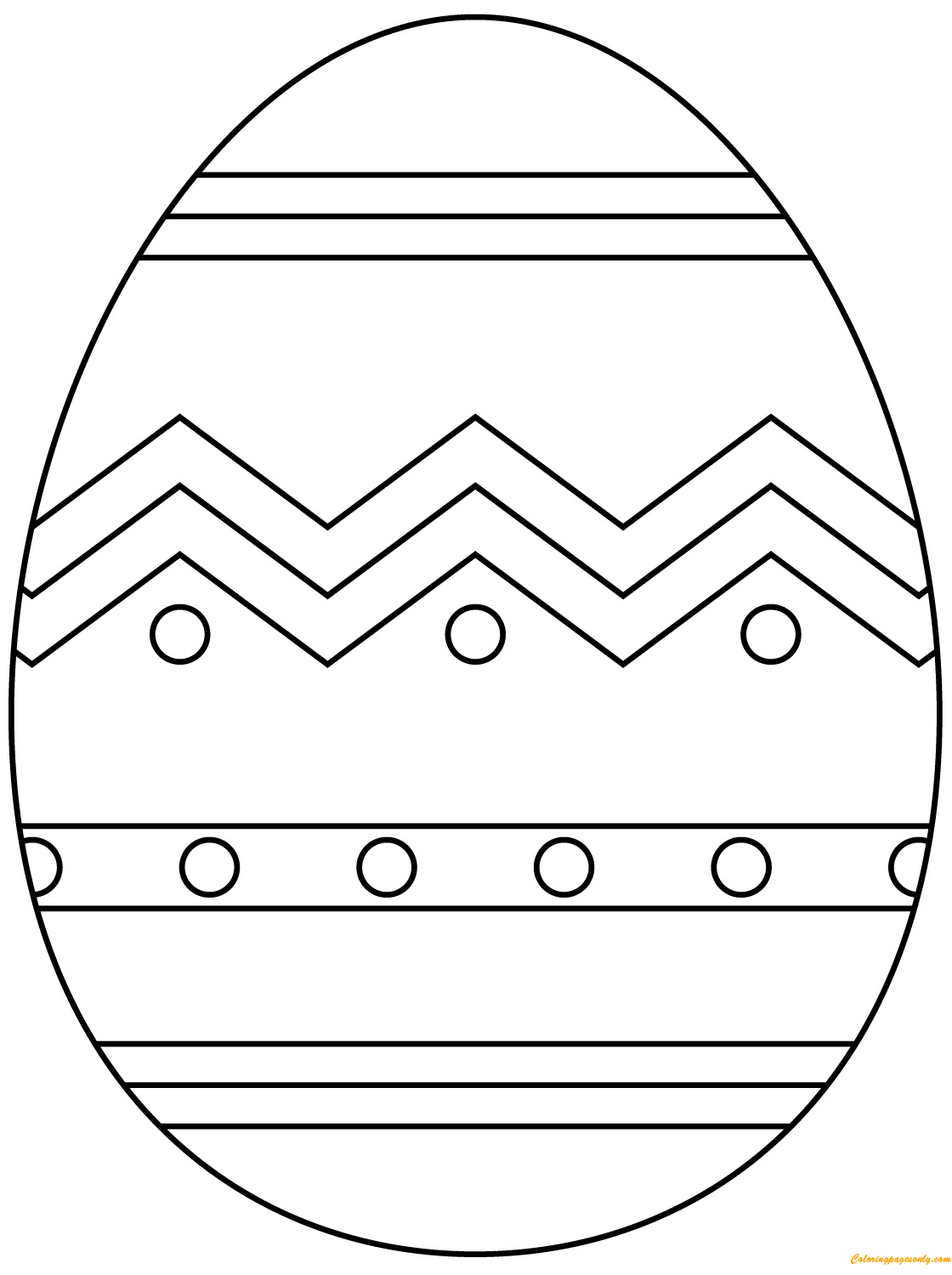 Abstract Pattern Easter Egg Coloring Page