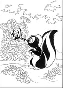 Badgers in the  Flowers  from Bambi Coloring Pages