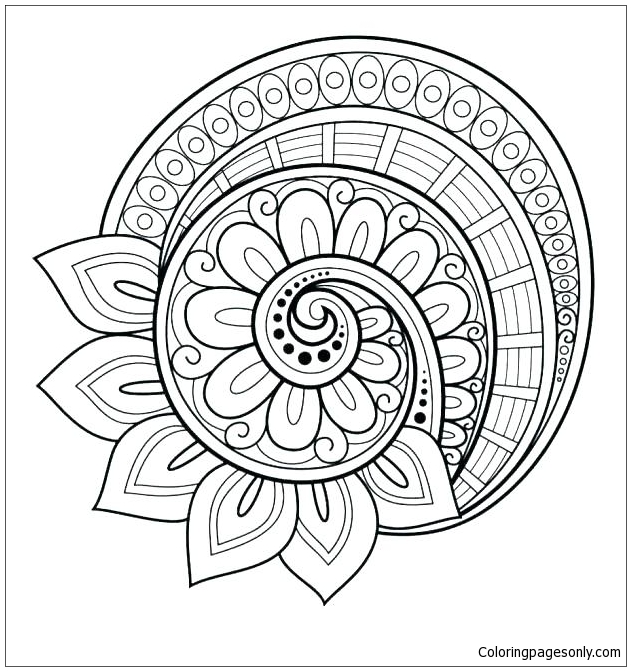 Advanced Mandala Coloring Page