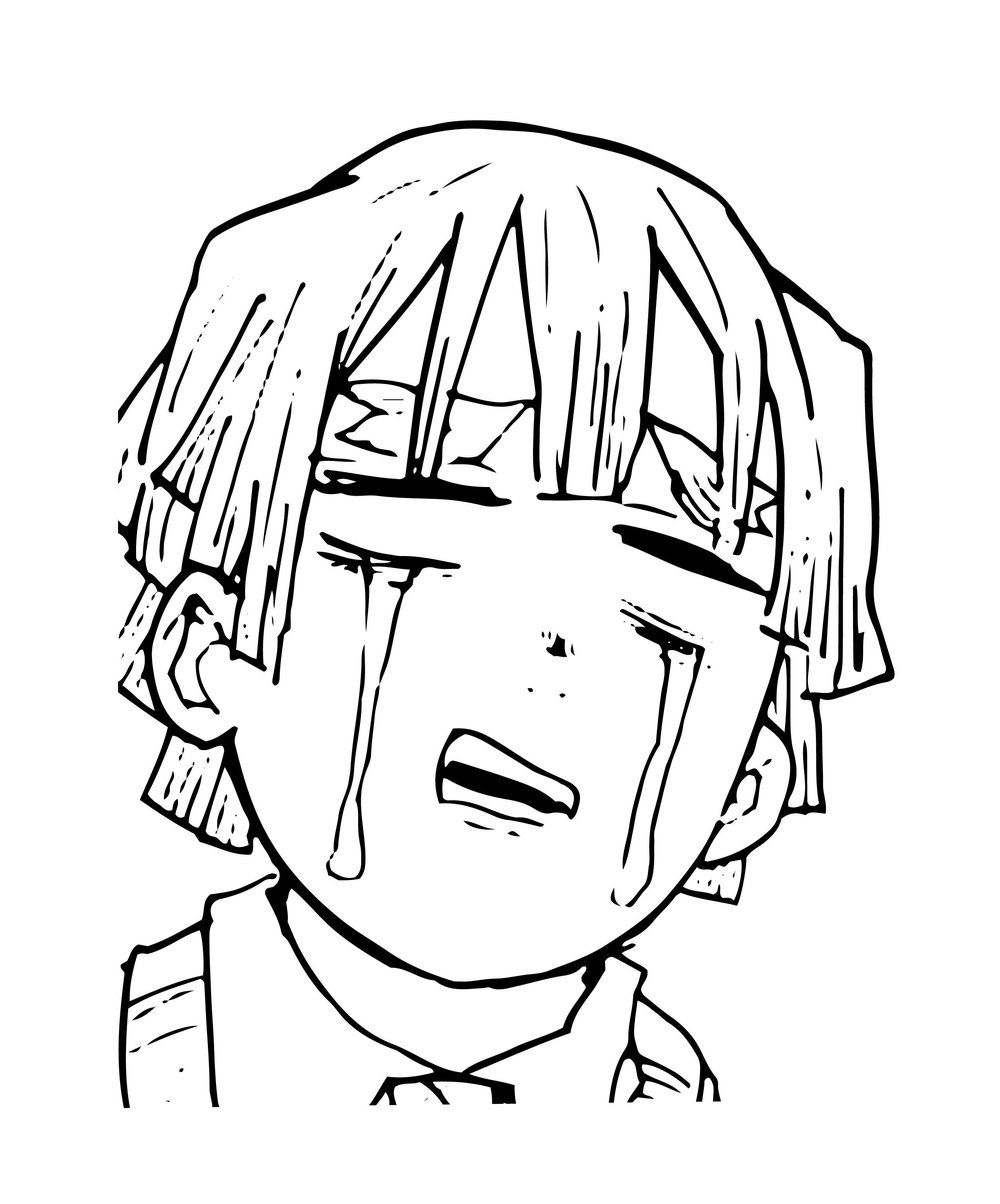 Agatsuma Zenitsu Is Crying Coloring Pages