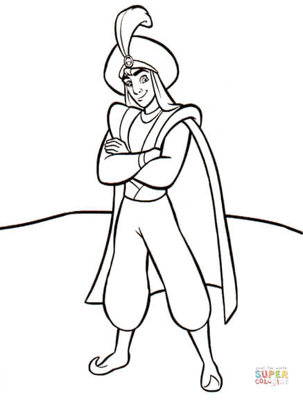 Prince Ali from Aladdin Coloring Page