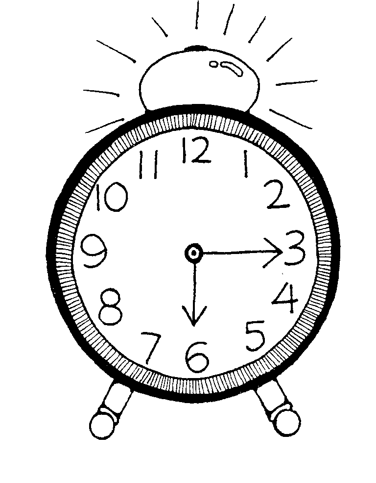 Alarm Clock Half Past Six Coloring Pages
