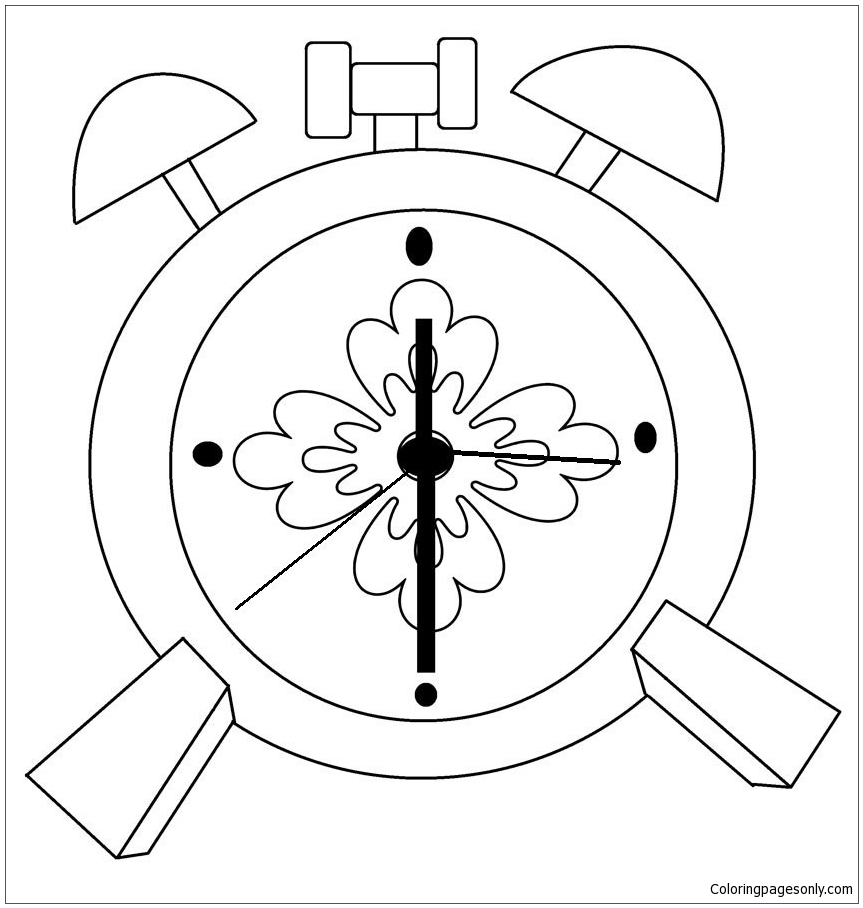 Alarm Clock Coloring Page - Free Printable Coloring Pages