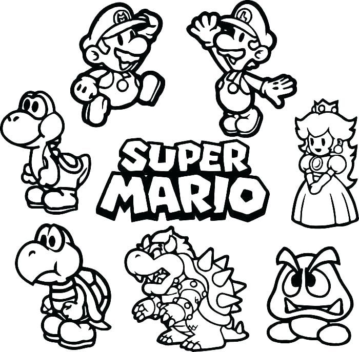 Alle Charaktere in Super Mario 3D World Bowser Fury-Spielen zum Ausmalen