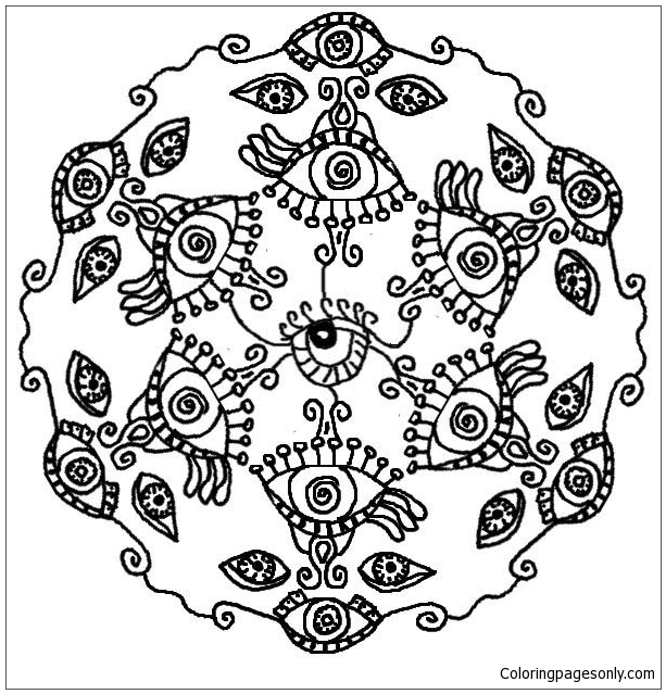 Mandala pour les yeux qui voient tous de Mandala