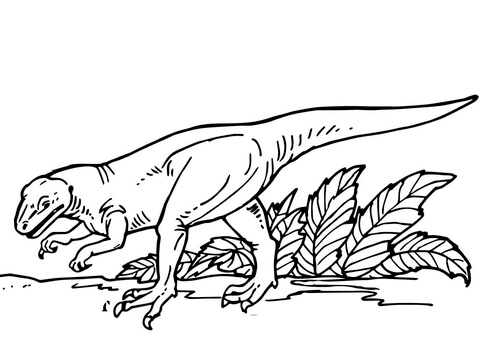 Allosaurus baby vind het voedsel van Allosaurus