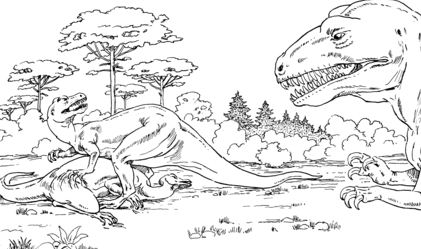 Allosaurus Over Dead Camptosaurus Coloring Pages