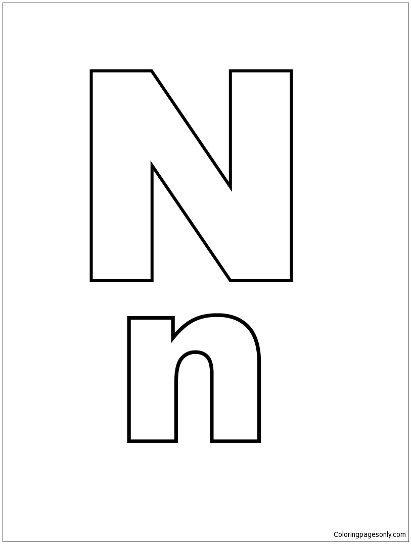 Alphabet Letter N Coloring Page