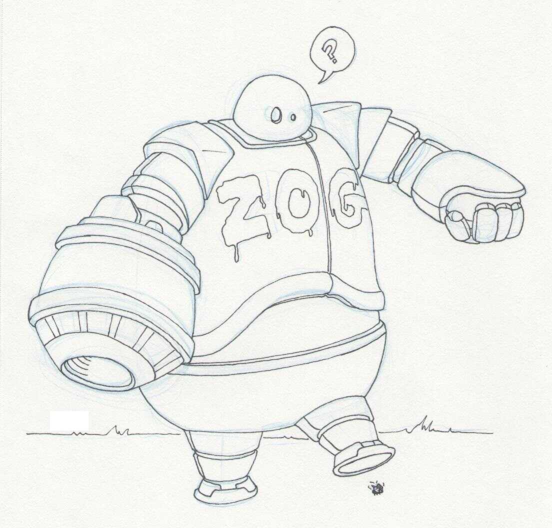 An AI-enabled robot named Z.O.G from Astro Boy Animation Film Coloring Pages