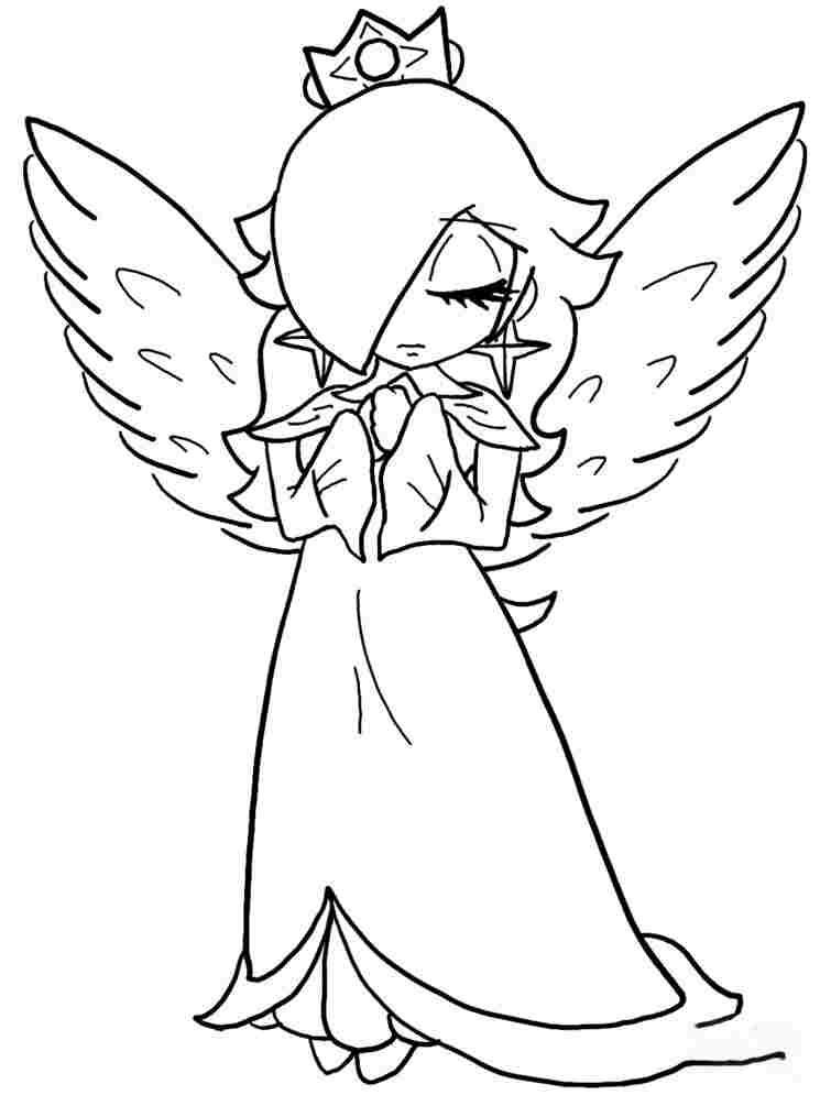 An angel baby Rosalina is praying Coloring Page