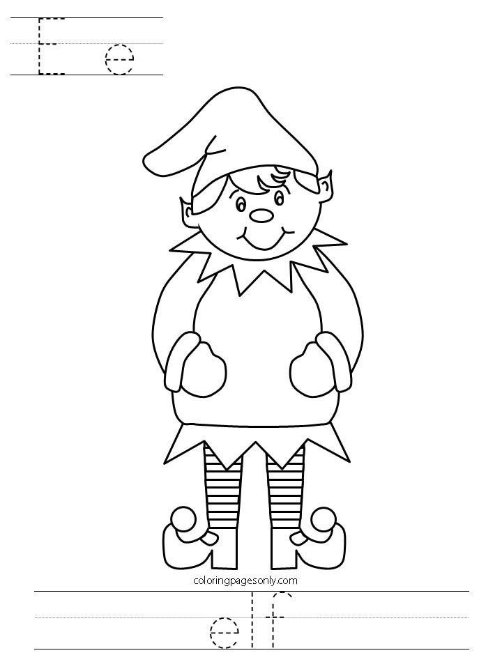 An Elf In Santa House Coloring Pages