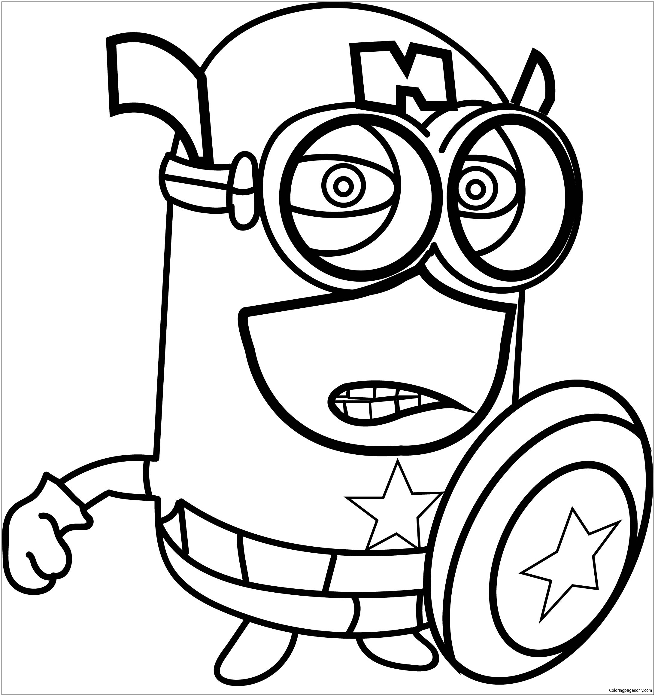 Download Angry Captain Minion Coloring Pages - Cartoons Coloring Pages - Free Printable Coloring Pages Online