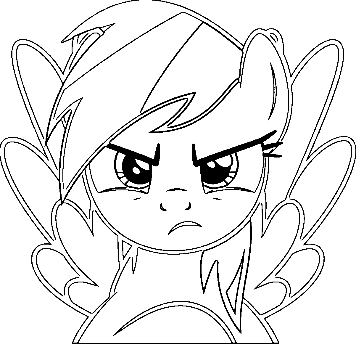 Angry Rainbow Dash Coloring Pages