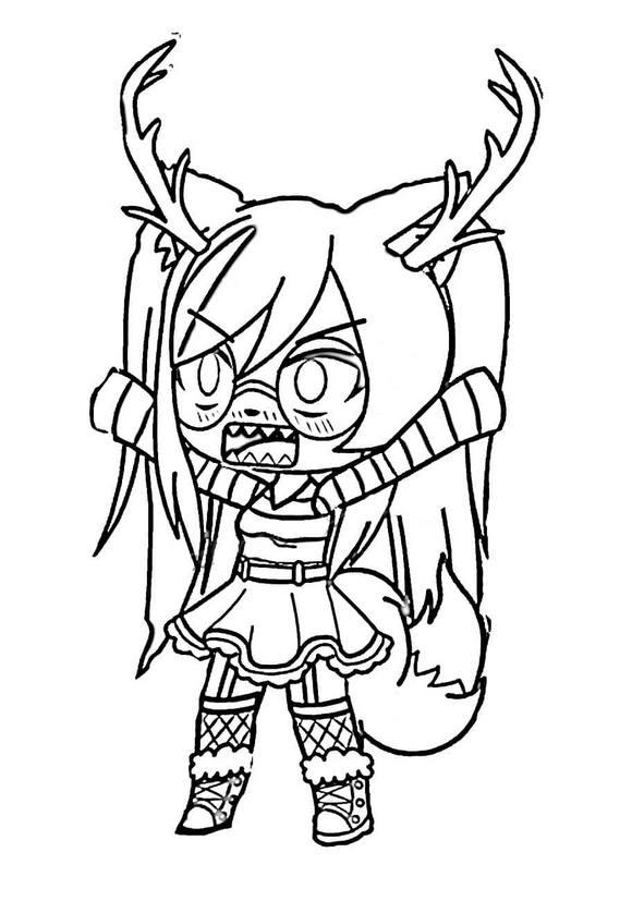Angry Reindeer girl is wearing glasses Coloring Pages
