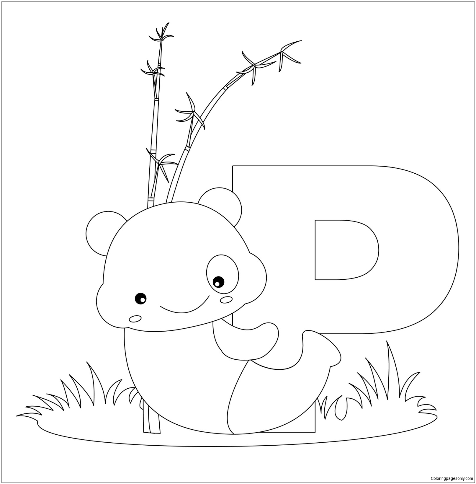 807 Cartoon Animal Alphabet Coloring Pages with Animal character