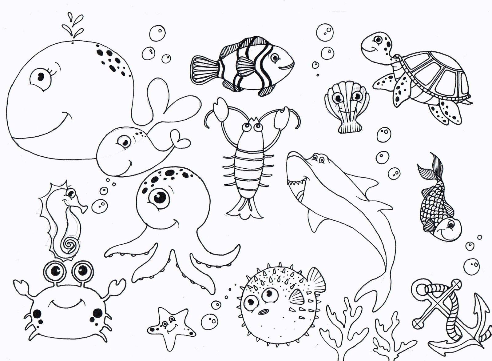 coloring pages swimming in ocean