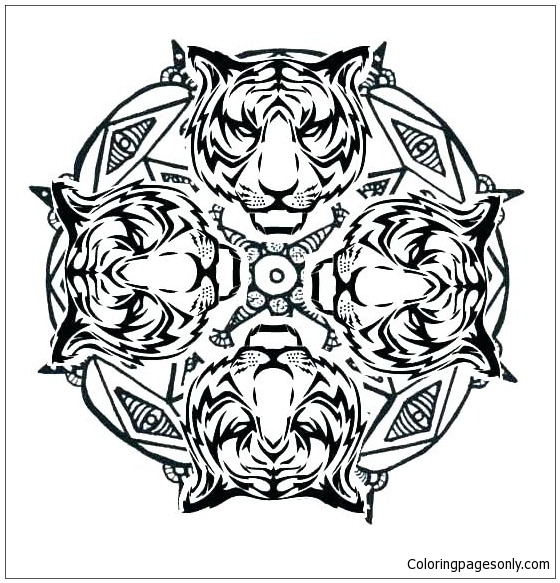 Animal Mandala 2 Coloring Pages - Mandala Coloring Pages - Coloring