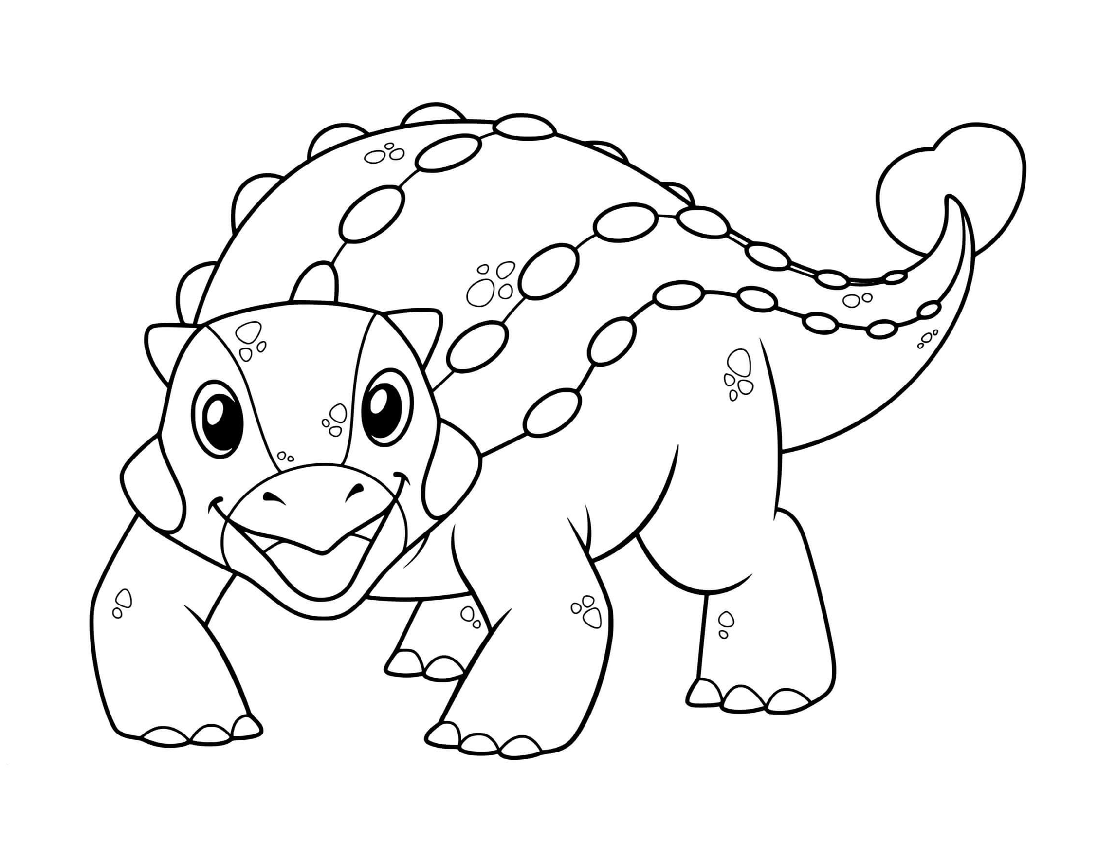 Desenho de Ankylosaurus Lovely Dinosaur para colorir