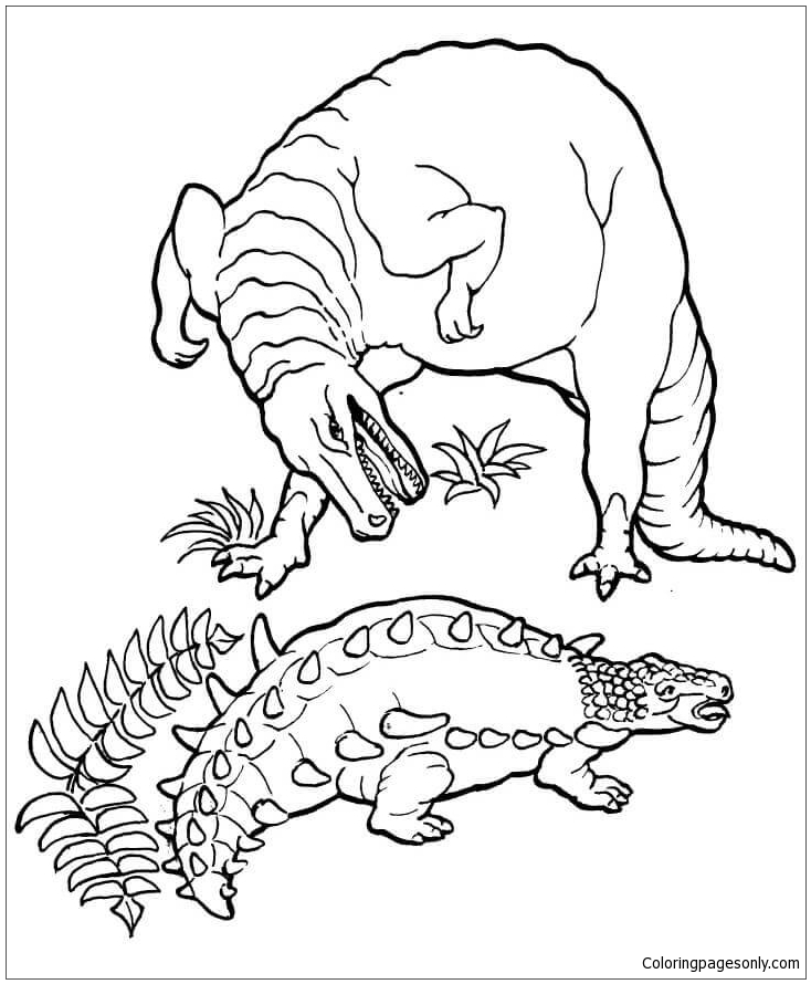 Ankylosaurus vs. Tyrannosaurus vom Dinosaurier von Ankylosaurus