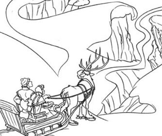 Anna and Kristoff on the way to Elsas palace Coloring Page