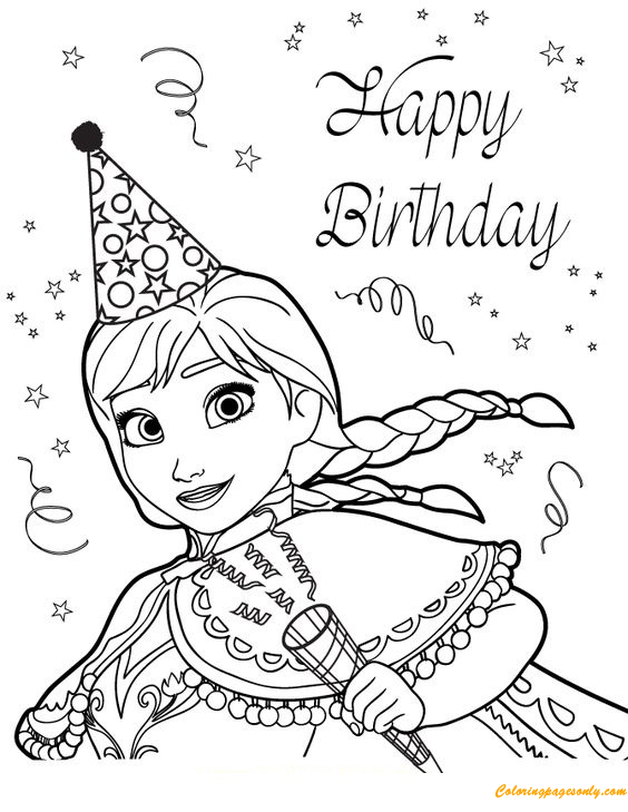 Anna Birthday Party Coloring Pages